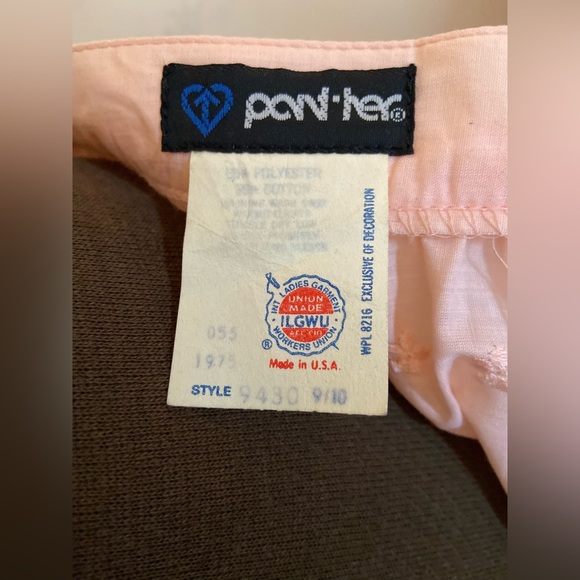 Vintage light pink/peach a-line embroidered skirt - Picture 7 of 10